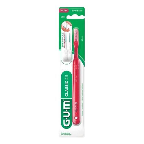 Gum cepillo de dientes 3 hileras suave adulto 211 una unidad