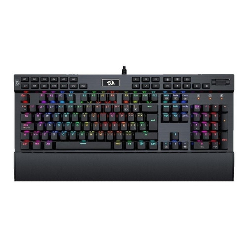 Teclado gamer Redragon Yama K550 QWERTY inglés US color negro con luz RGB