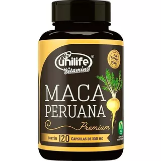 Maca Peruana Premium 120caps Pura Unilife - Estimulante Maca Sabor Sem Sabor