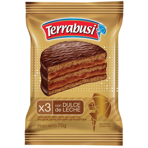 Alfajor Terrabusi Triple Clasico 70 Gramos Caja 36 Unidades