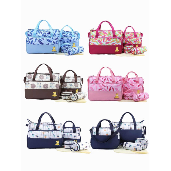 Bolso Maternal 5 Piezas Mudador Bebepelucl