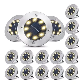 24pack Lampara Solar Spot Light Luz Blanca Exteriores Color Negro