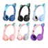 Audifonos Orejas De Gato Led Diadema, Audífonos Inalambricos Color Celeste
