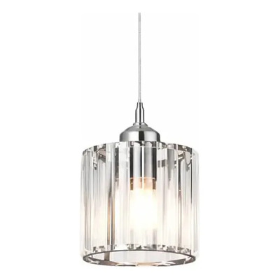  Colgante 1 Luz Prisma R Cristal Cromo Apto Led E27 Ld Cromo