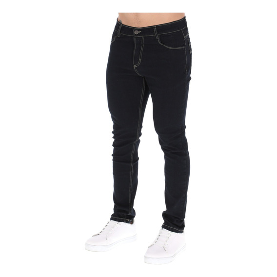 Jeans Para Hombre Oscuros Pantalones De Moda Stretch Skinny