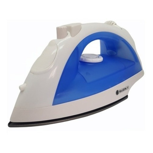 Plancha A Vapor Suzika 1200 W. Acero Rociador Color blanco y azul