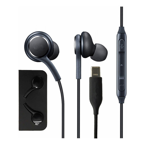 Audífonos Manos Libres Tipo C Para Samsung Calidad Alta Color Negro