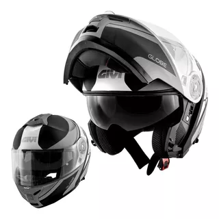 Capacete Robocop Givi X21 Globe Escamoteável C/ Oculos Solar Cor Preto Cinza Fosco Tamanho Do Capacete 59/60