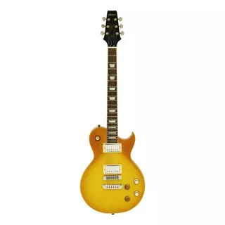 Guitarra Eletrica Les Paul Aria Classic Agld Pe-350pg + Capa Cor Amarelo Escuro Material Do Diapasão Bordo