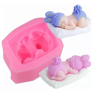 Molde Silicona Mini Bebé Fondant Resina Yeso Jabones Velas