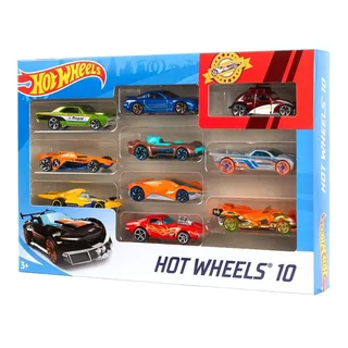 Hot Wheels Die Cast Paquete De 10 Autos Originales Mattel