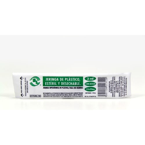 Jeringa De Plástico Individual 3 Ml Dl 21x32