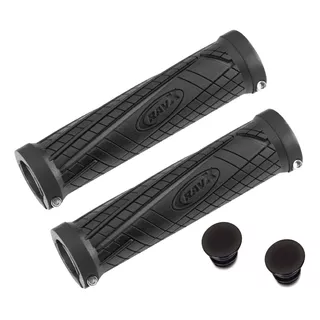 Puño Ravx Mango Grip Manillar Bicicleta Mtb Con Anillo Lock Color Negro