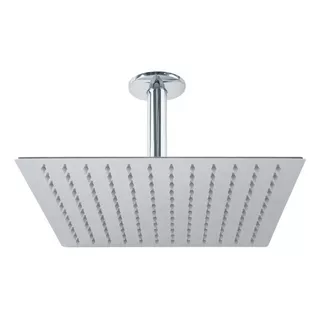 Flor De Ducha Cuadrada 30x30 Acero Inox. Caño De Techo 20 Cm