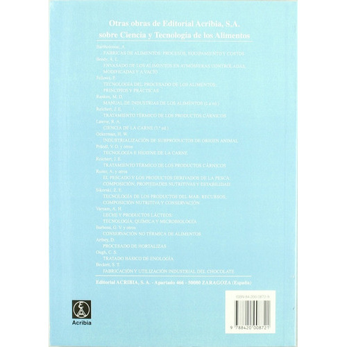 Enlatado De Pescado Y Carne: Enlatado De Pescado Y Carne, De Footitt, R.j. / Lewis, A.s.. Editorial Acribia, Tapa Blanda En Español, 2009