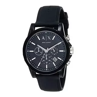 Reloj Armani Hombre Mod Ax1326 Black Silicone Sin Uso 