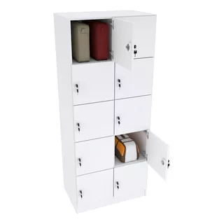 Armário Escaninho 10 Portas Chave M274.b Organizador Cor Branco