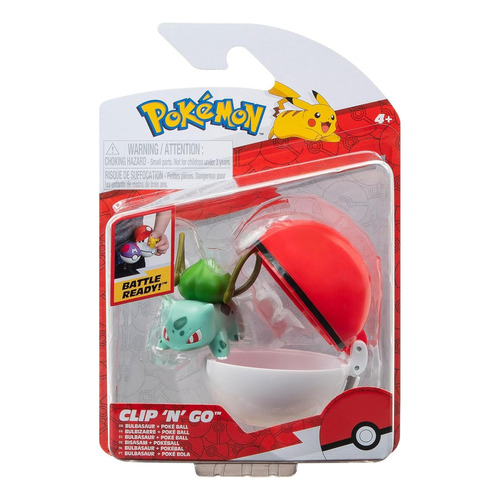 Pokemon Clip N Go Bulbasaur Con Poke Ball 5cm Jazwares