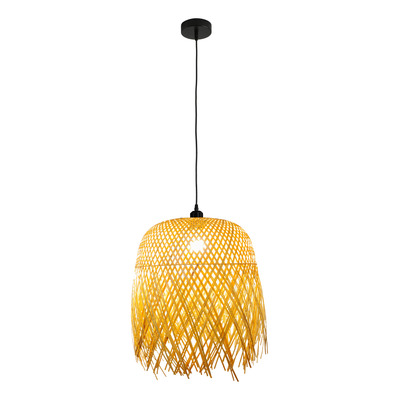 Colgante De Bambú 1×e27 Ø40×45cm Mks - Natural