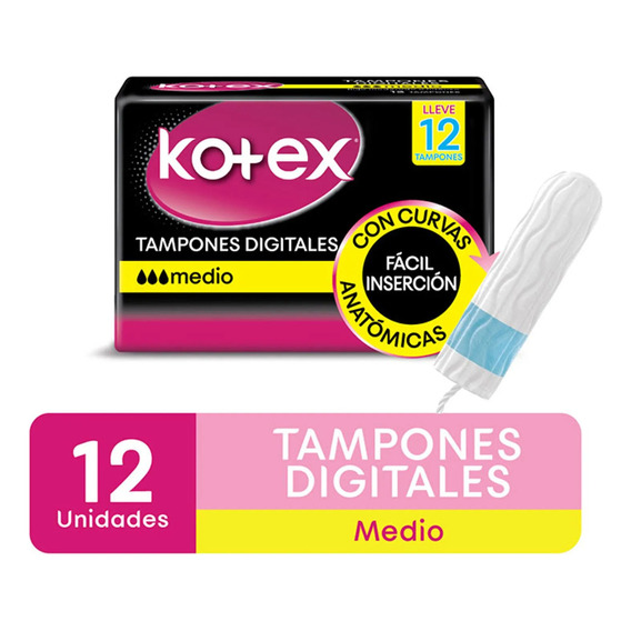 Tampones Kotex Digital Flujo Moderado X 12und