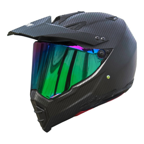 Casco Para Moto Kov Kx1 Carbono Negro Doble Propósito Dot Tamaño del casco XXL