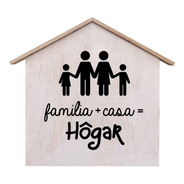 Casita Decorativa De Madera Vintage Familia + Casa = Hogar