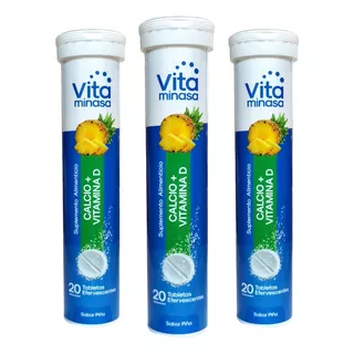 Pack 3 Calcio + Vitamina D 60 Tabletas Efervescentes