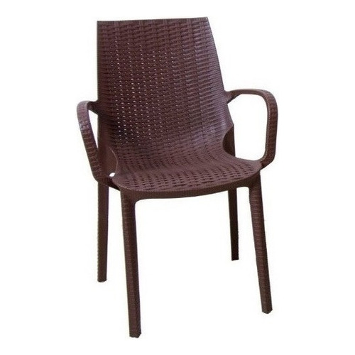 Silla Plastica Simil Ratan Reforzada Apilable Melodi Ct Color Chocolate