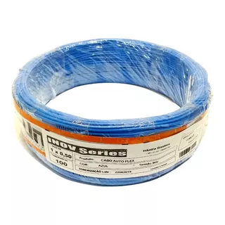 Rolo 100 Metros Cabo Som Automotivo Remoto Azul 1 X 0,50mm