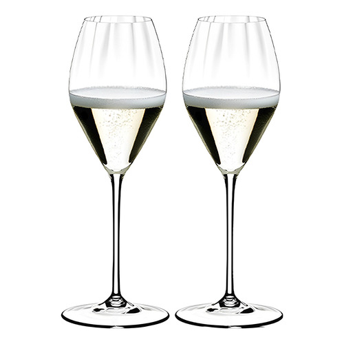 Kit de 2 vasos Riedel Champagne Performance de cristal de lujo de 375 ml