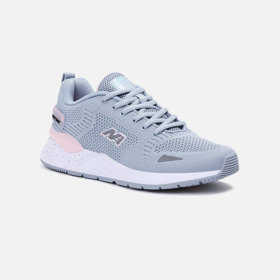 Zapatillas New Athletic Lifestyle S54 Gris Con Rosa Mujer