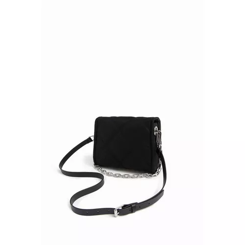 Cartera bandolera Bimba y Lola Bolso bandolera M nylon acolchado diseño  estampado de poliéster y cuero camuflaje lima con correa de hombro negra  asas color plateado