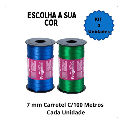 Kit 2 Fitas De Cetim Progresso Nº1 7mm C/100 Metros