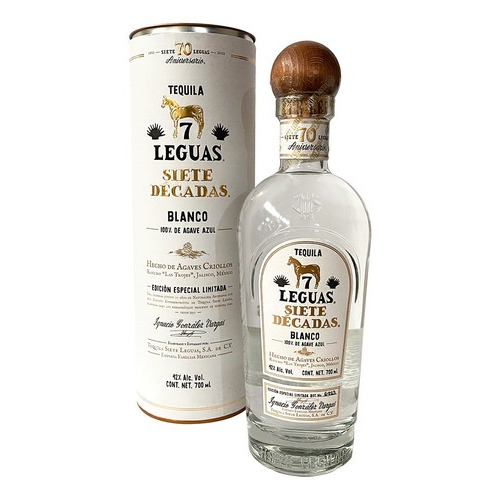 Tequila Siete Leguas Edición Siete Décadas Blanco 700 Ml