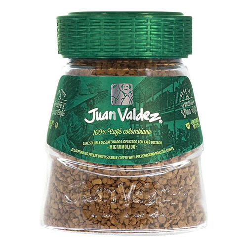 Café instantáneo Descafeinado Juan Valdez Liofilizado frasco 95g