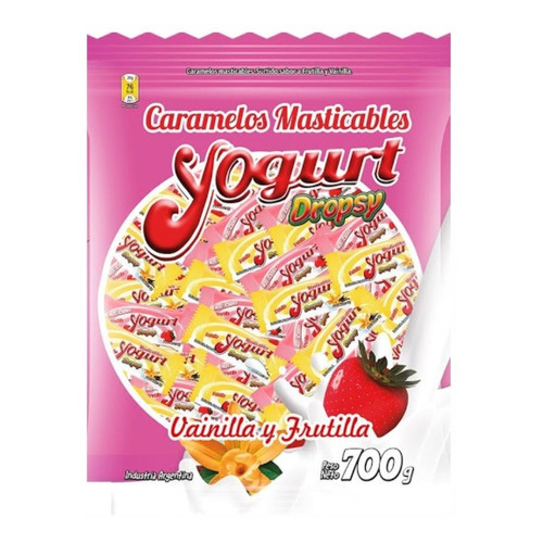 Caramelos Masticables Dropsy Yogur X 700gr Frutilla Vainilla