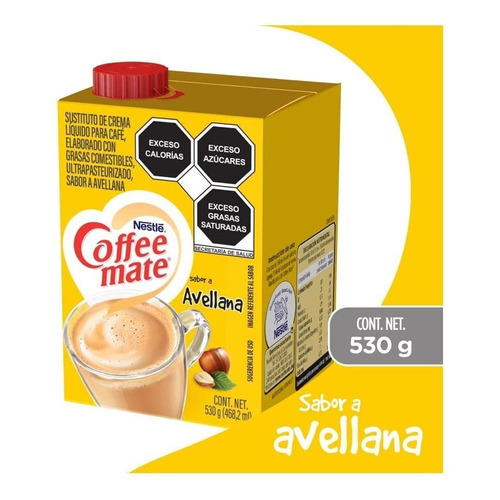 Sustituto De Crema Para Café Coffee Mate Líquido Sabor Avellana 530g