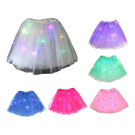 Faldita Tutu Luminoso Led Cotillón Activarte