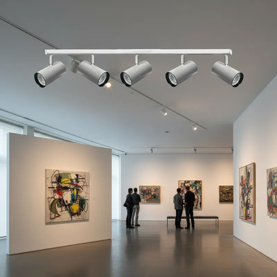 Riel 1 Metro Con 5 Luces Spot Blanco Apto Led Deco Moderno - Blanco