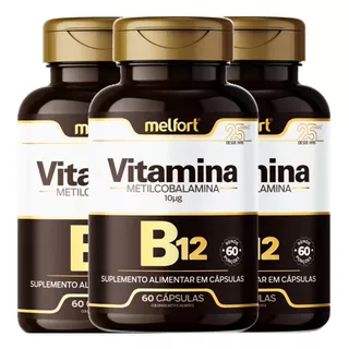 Vitamina B12 Metilcobalamina 500mg 180 Cápsulas Suplemento