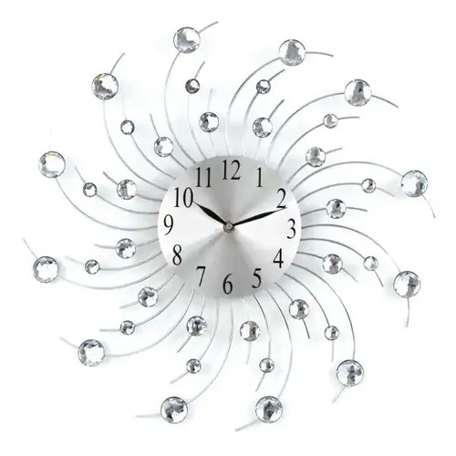 Reloj De Pared Cristal Color de la estructura Plateado Cuotas