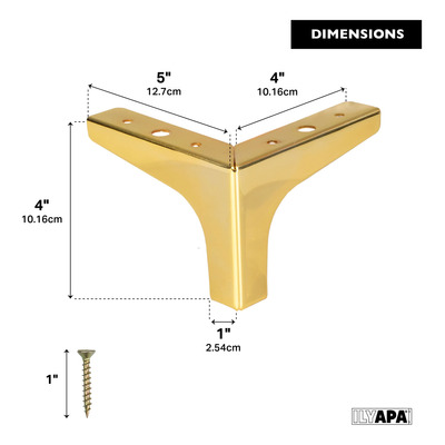 Ilyapa Patas Triangulares De Metal Para Muebles, Juego De 4