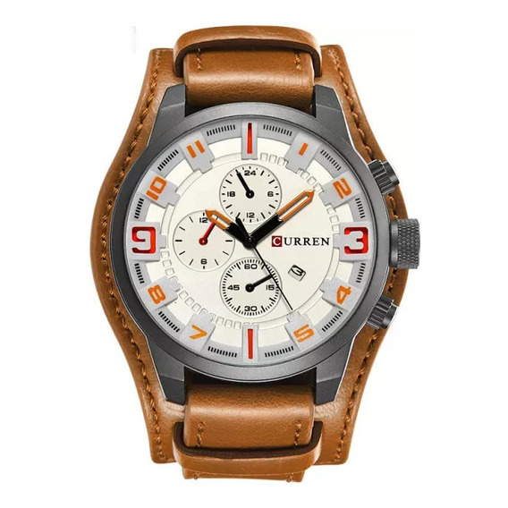 Reloj Curren Malla De Cuero De Hombre  En Stock