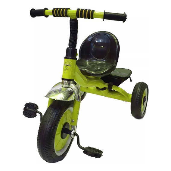 Triciclo Infantil Reforzado Con Canasto Y Ruedas Macizas Gugga Color Verde Lima