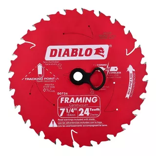 Disco Sierra Circular Diablo D0724r 7-1/4 PuLG Color Rojo