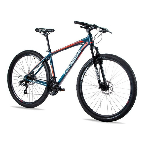 Mountain bike TopMega MTB Sunshine R29 22" 21v frenos de disco mecánico cambios Shimano Tourney TY300 color azul  