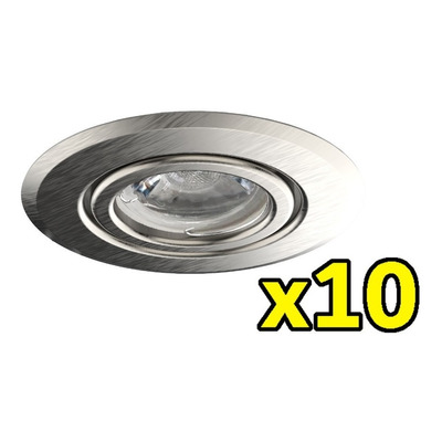 Pack X 10 Spot Embutir Acero Led 7w Alta Potencia Sf 