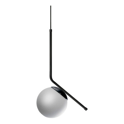 Colgante 1 Luz Ballon Negro Vidrio Opal Apto Led E27 Deco