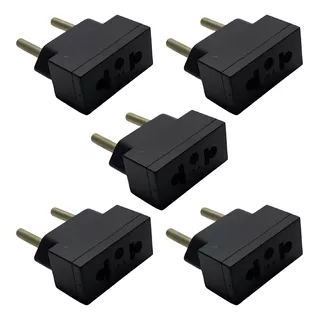 Kit 5 Adaptador De Tomada Americano Bipolar Padrão Nbr 10a