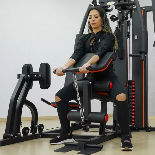 Estação Musculação Completa Peito Braço Costa Perna 80Kg – Preto+Vermelho –  FitnessProSports